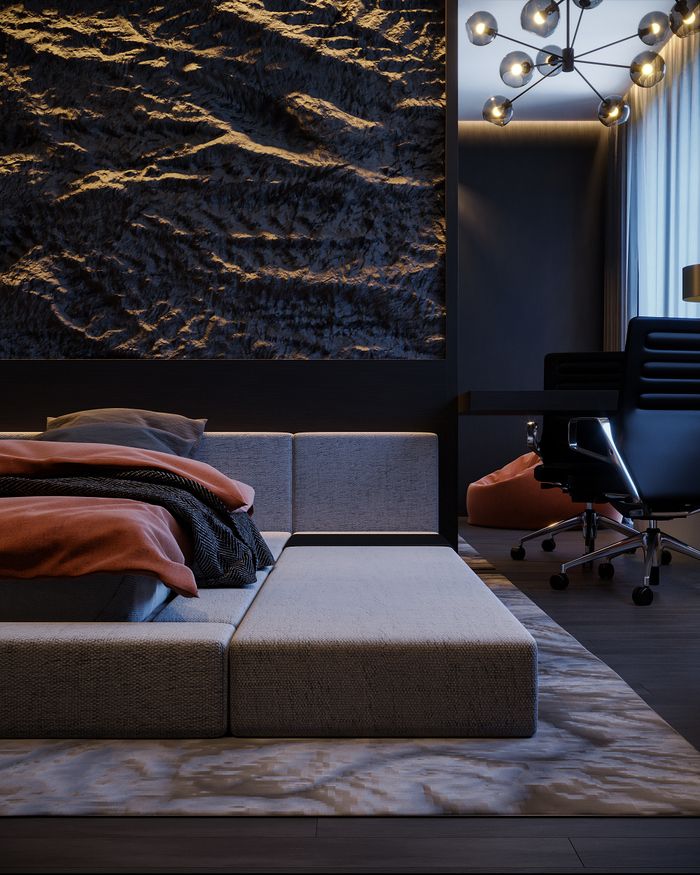 about-01 Stylish hotel room with a modern double bed and elegant interior design, perfect for relaxation.